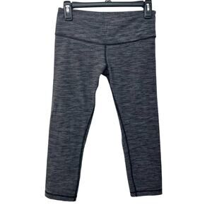Lululemon Wunder Under Crop Leggings in Coco Pique Black White/Black | Size: 6